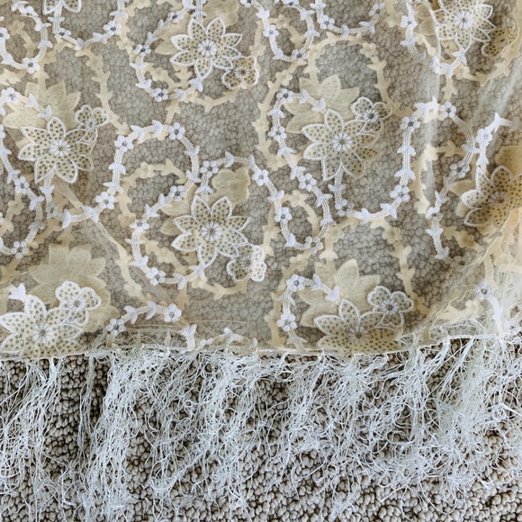 Cream Floral Lace-like Scarf - Picture 4 of 5